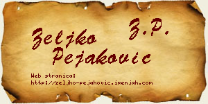 Željko Pejaković vizit kartica